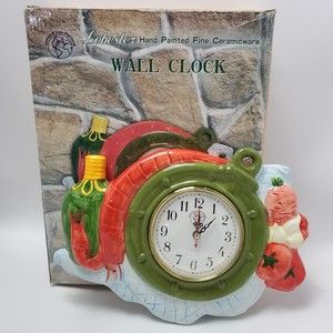 Lobster Hand Painted Fine Ceramic Ware Wall Clock United B International